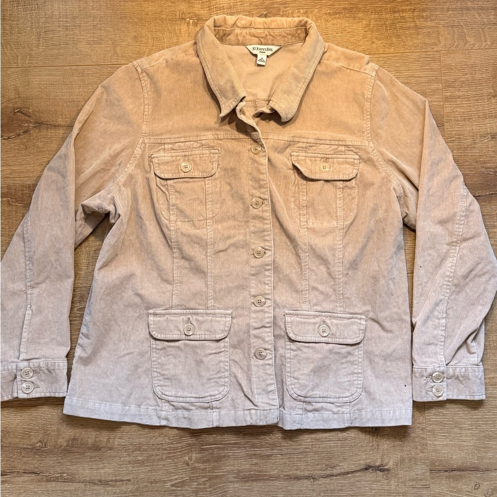 Vintage St. John’s Bay Women’s Khaki Brown Corduroy Jacket Shacket 2XL
